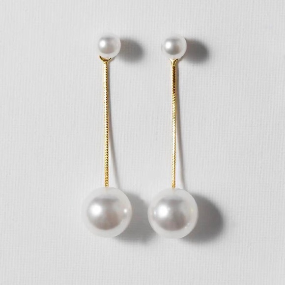 Pearl earrings - stud 925 sliver 
2-ways wearing - Picture 2 of 2